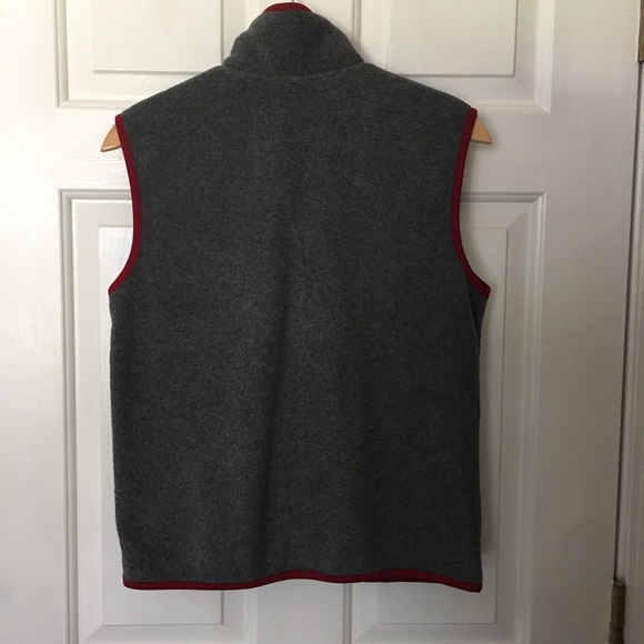 Gap Women Vintage Vest Jacket Gray Maroon Fleece Full Zip Pockets Medium. - Picture 4 of 11